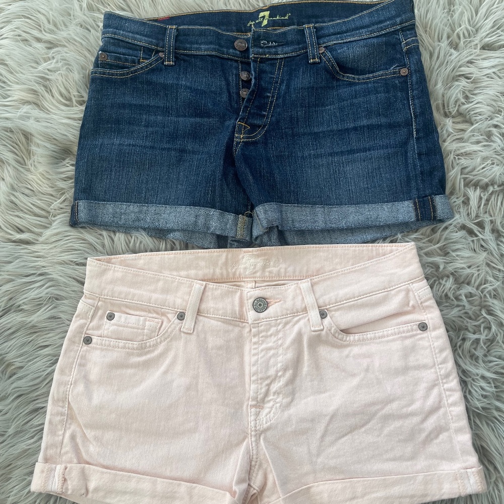 Bundle of two women’s seven for all mankind jeans shorts size 26/27